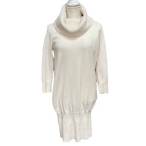 Karen Millen‎ Cream Turtleneck Knit Midi Sweater Dress Size: 4